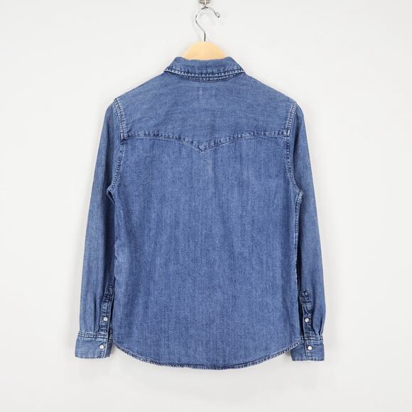 Levi's Women's Iconic Western Denim Shirt Medium Wash Size Small - Picture 6 of 10